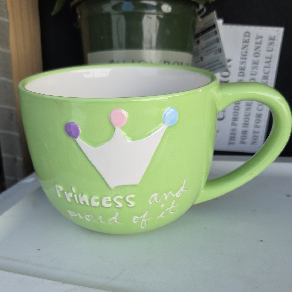 Ceramic Mug Coffee Cup Sandra Magsamen Princess Mug Bowl with Crown Design